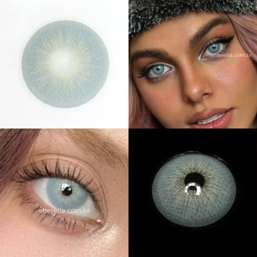 A Chelsea Gray é a lente ideal para quem deseja um olhar claro, marcante e sofisticado, com aquele efeito impactante de olhos acinzentados/azulados. Seu tom gray frio possui acabamento luminoso e elegante, criando uma transformação intensa. Ella&Ella - Le