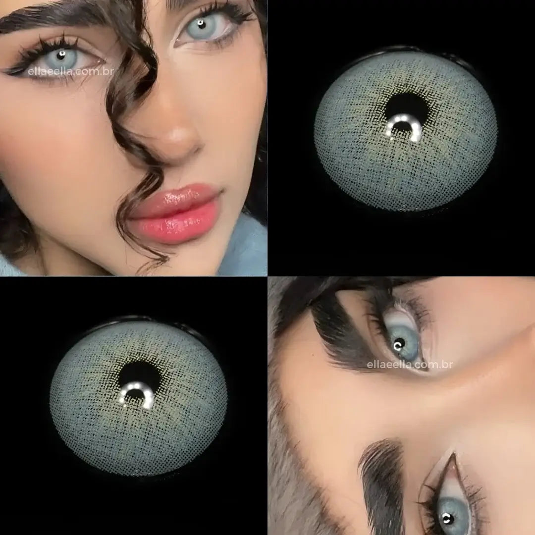 A Chelsea Gray é a lente ideal para quem deseja um olhar claro, marcante e sofisticado, com aquele efeito impactante de olhos acinzentados/azulados. Seu tom gray frio possui acabamento luminoso e elegante, criando uma transformação intensa. Ella&Ella - Le