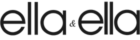 Logotipo da Ella & Ella em preto, com design minimalista e tipografia moderna em letras minúsculas. O símbolo ‘&’ aparece centralizado entre os dois nomes, transmitindo elegância, sofisticação e identidade visual contemporânea.