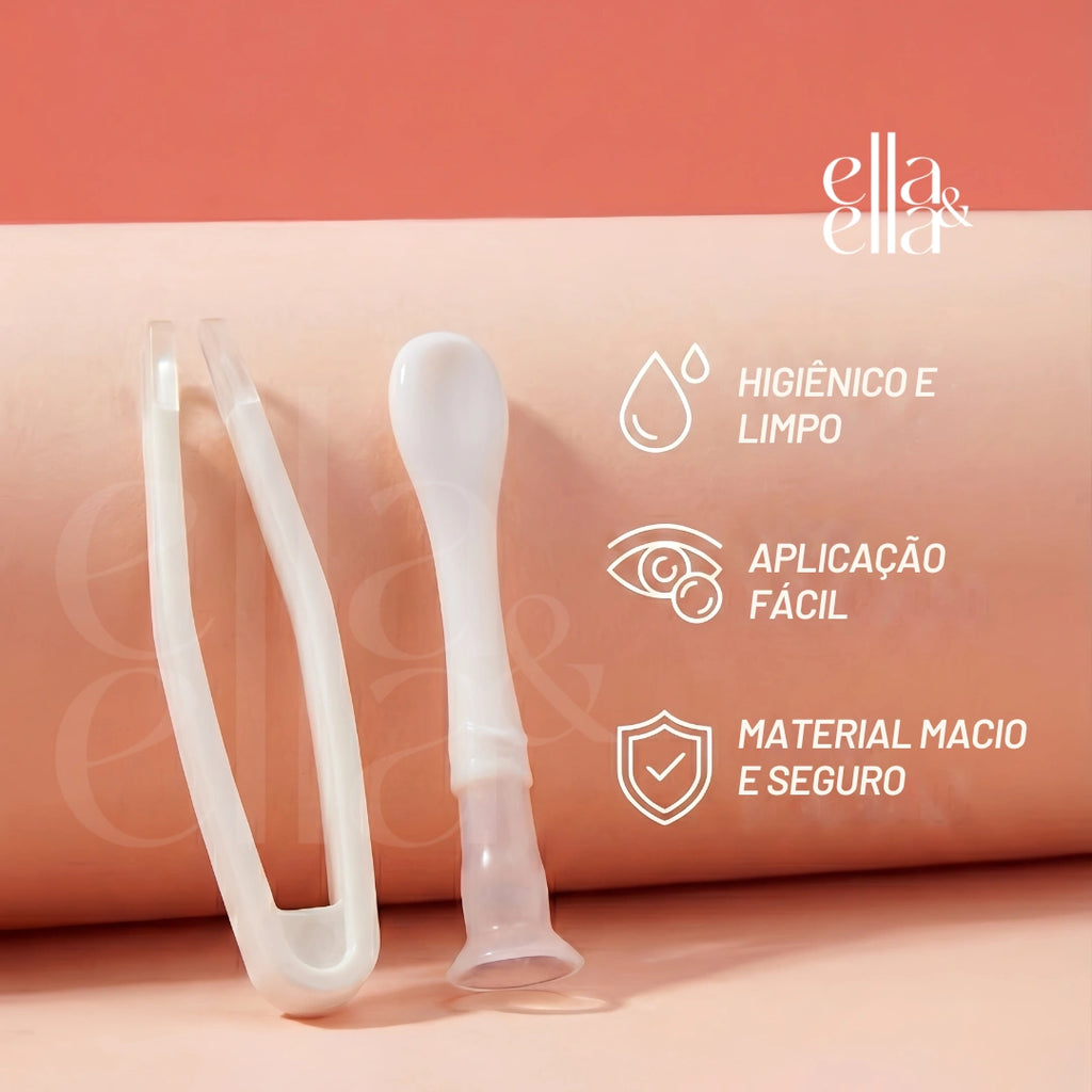 Aplicador com Pinça e Ventosa para Lentes de Contato