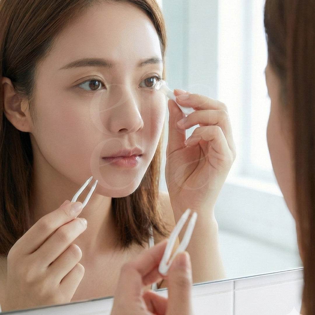 Aplicador com Pinça e Ventosa para Lentes de Contato