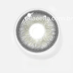 Lente de contato Ella&Ella Cinza, pigmentação Intensa e design Vibrante.