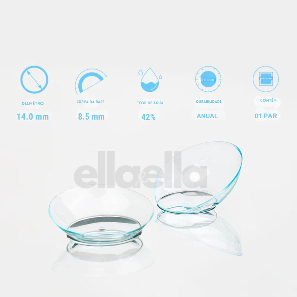 Lente de Contato Incolor com Grau para Miopia – Uso Anual