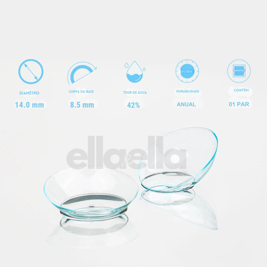 Lente de Contato Incolor com Grau para Miopia – Uso Anual
