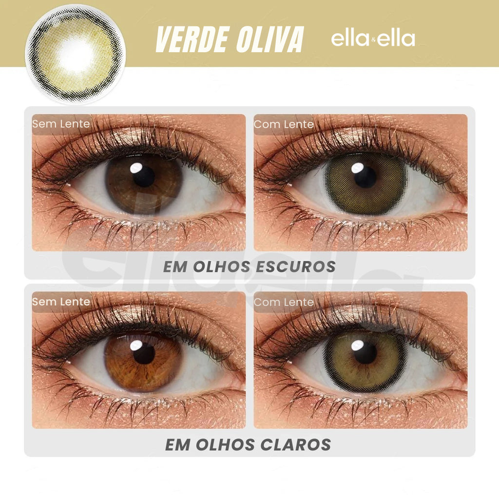 Lente De Contato Colorida - Verde Oliva