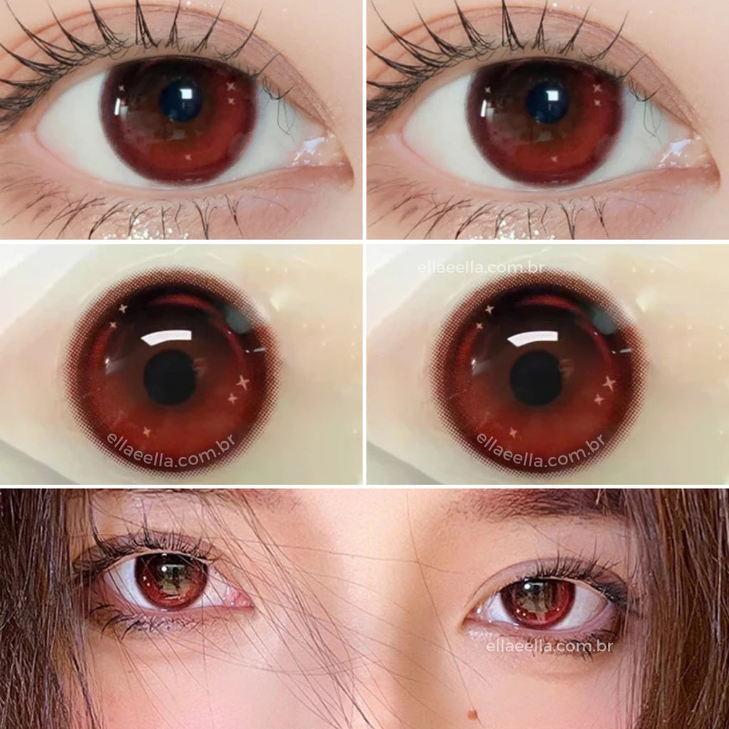 Lente De Contato Cosplay Anual - Star Red