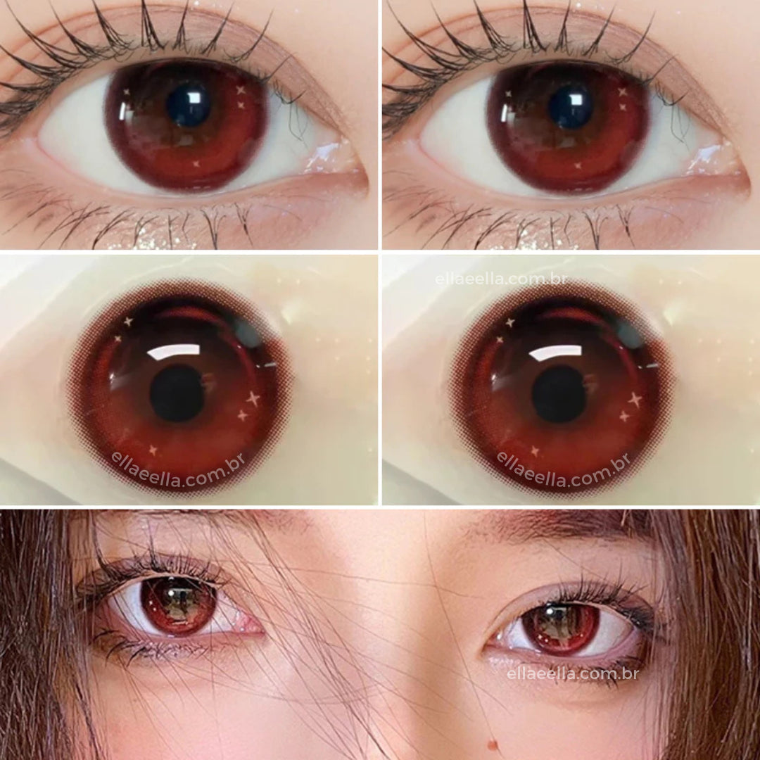 Lente De Contato Cosplay Anual - Star Red