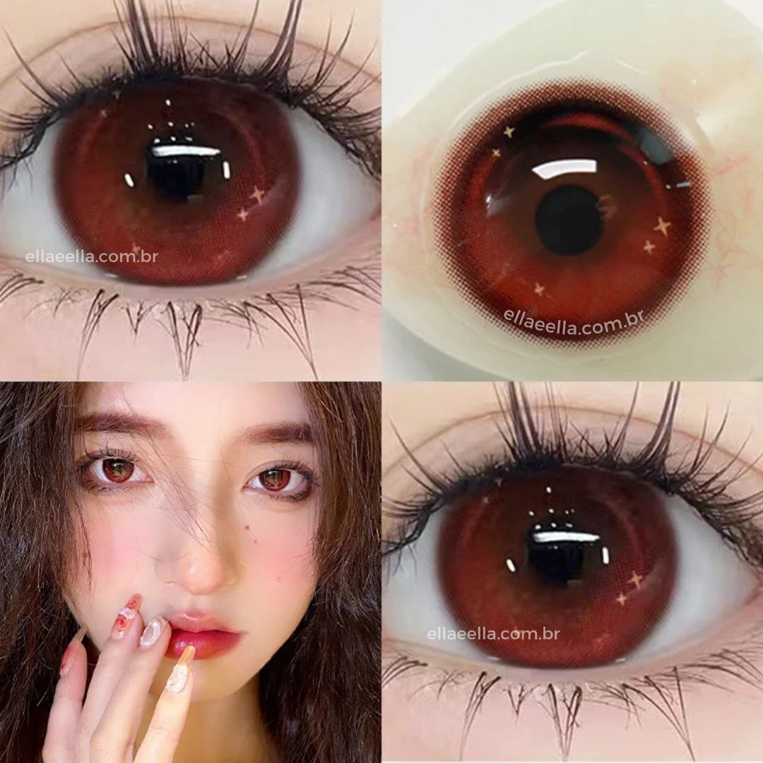 Lente De Contato Cosplay Anual - Star Red