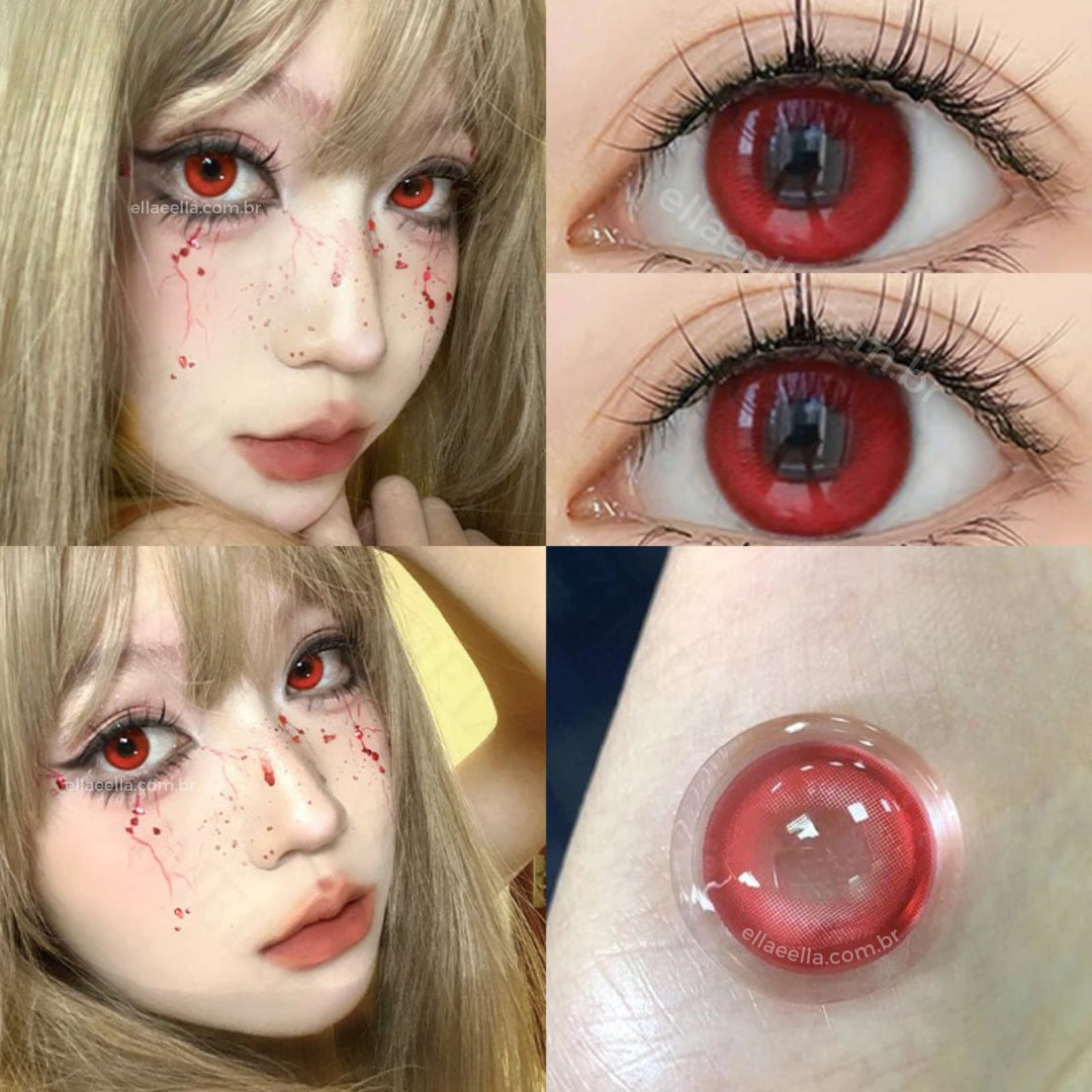 Lente De Contato Cosplay Anual - Annabelle Red