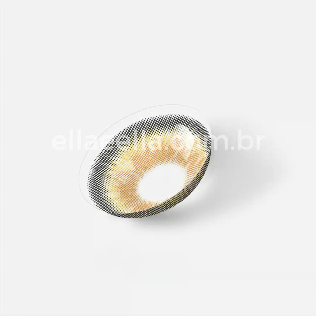 Lente Ella&Ella marrom mel vista em ângulo lateral, transição Vibrante de cor.