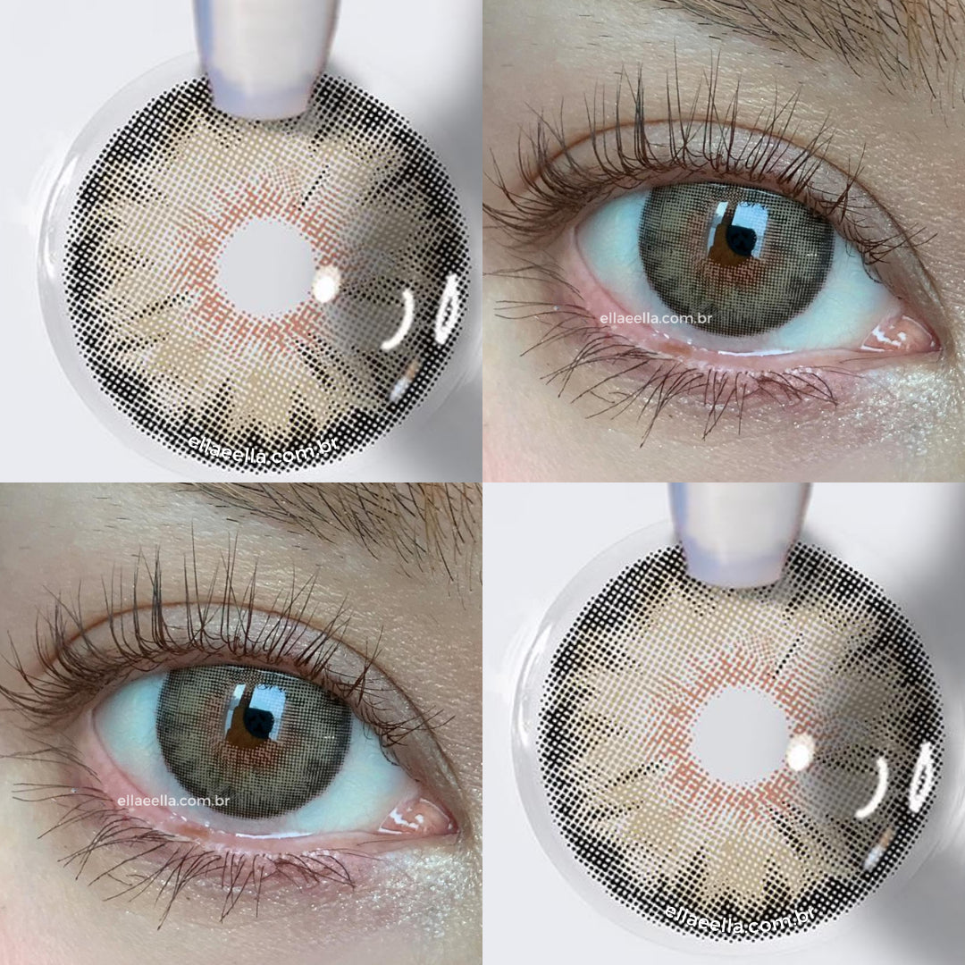 Lente de contato anual com pupila reduzida, Siri Brown.